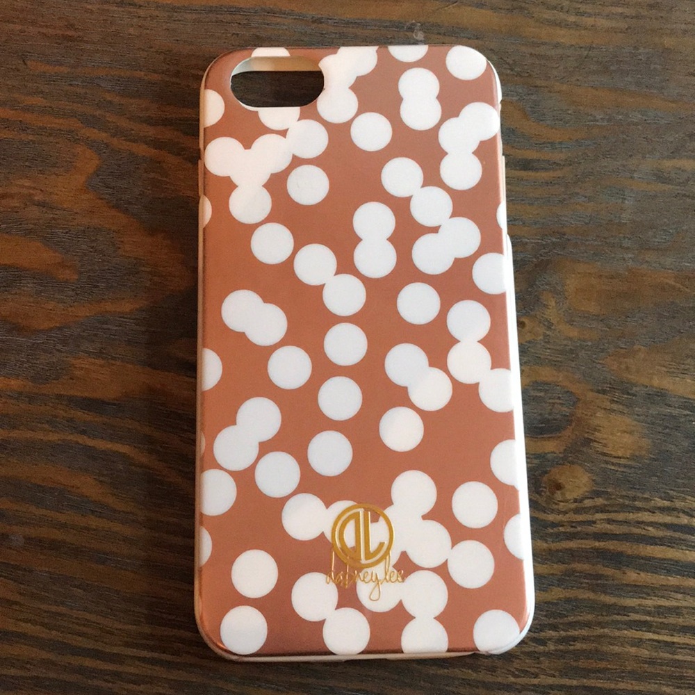 Rose gold polka dot iPhone 6 Plus case